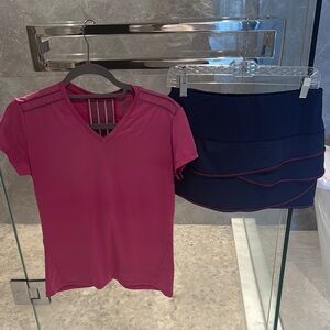 Tennis skirt and shirt